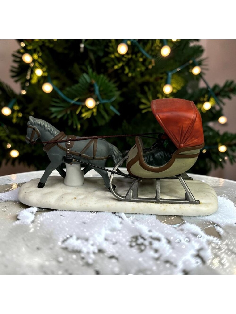 Dept 56 One Horse Open Sleigh - Heritage Christmas Village Accessory from 1988